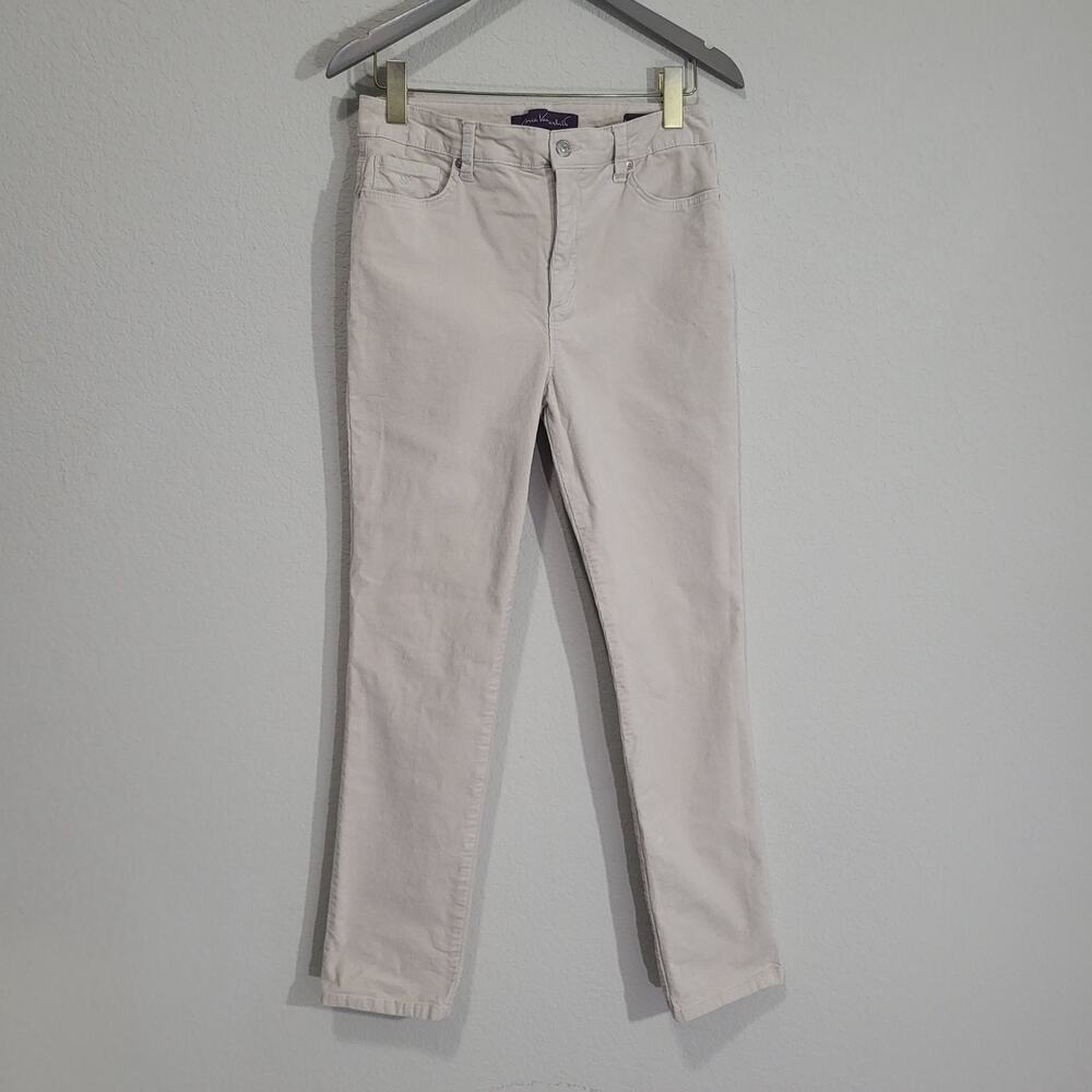 Gloria Vanderbilt Corduroy Pants Womens 10 Average Beige Amanda Slim Straight